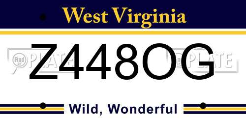 Z448OG West Virginia License Plate