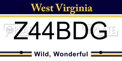 Z44BDG West Virginia License Plate