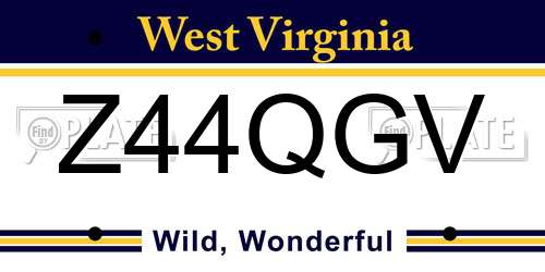 Z44QGV West Virginia License Plate