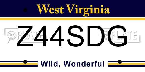 Z44SDG West Virginia License Plate