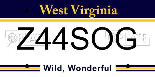 Z44SOG West Virginia License Plate
