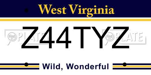 Z44TYZ West Virginia License Plate