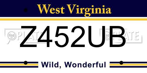 Z452UB West Virginia License Plate