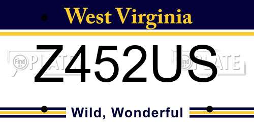 Z452US West Virginia License Plate