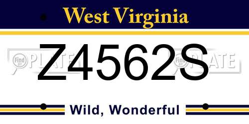 Z4562S West Virginia License Plate