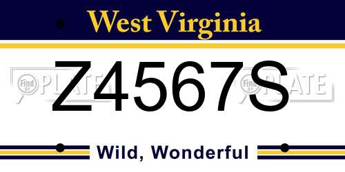 Z4567S West Virginia License Plate