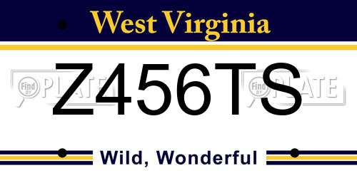 Z456TS West Virginia License Plate
