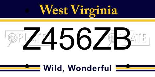 Z456ZB West Virginia License Plate