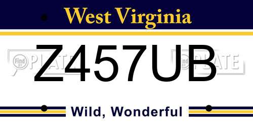 Z457UB West Virginia License Plate