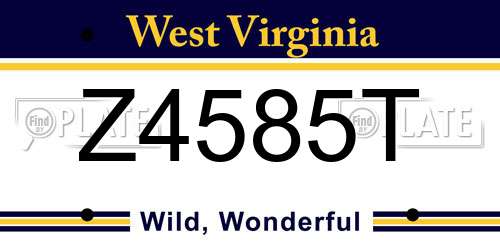 Z4585T West Virginia License Plate