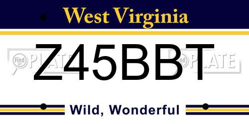Z45BBT West Virginia License Plate