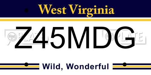 Z45MDG West Virginia License Plate