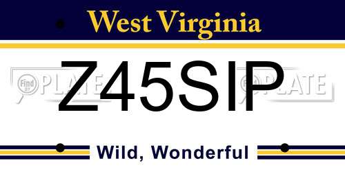 Z45SIP West Virginia License Plate