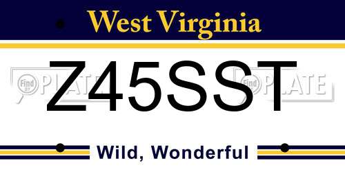 Z45SST West Virginia License Plate