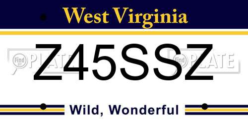 Z45SSZ West Virginia License Plate