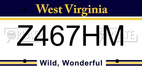 Z467HM West Virginia License Plate