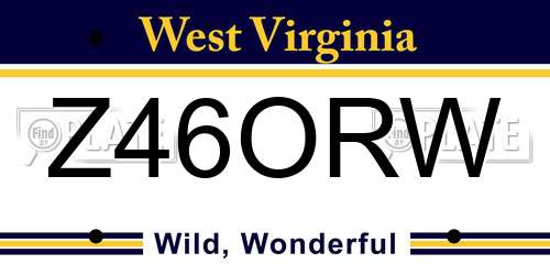 Z46ORW West Virginia License Plate
