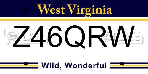 Z46QRW West Virginia License Plate