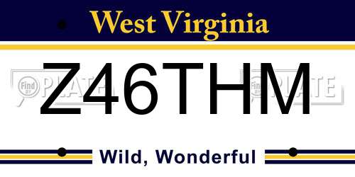 Z46THM West Virginia License Plate