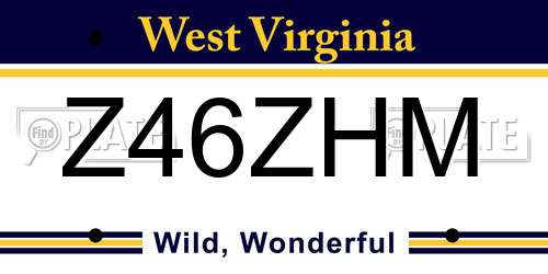 Z46ZHM West Virginia License Plate