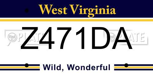 Z471DA West Virginia License Plate