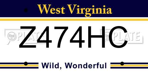 Z474HC West Virginia License Plate