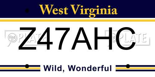 Z47AHC West Virginia License Plate