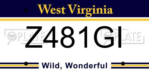Z481GI West Virginia License Plate