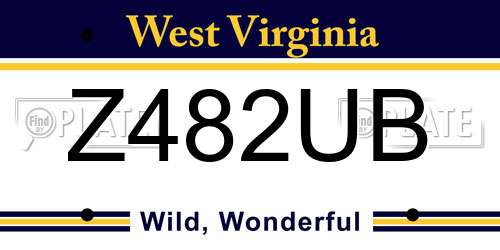 Z482UB West Virginia License Plate