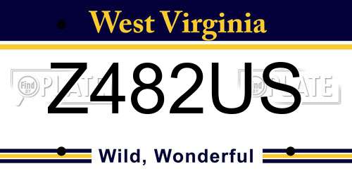 Z482US West Virginia License Plate