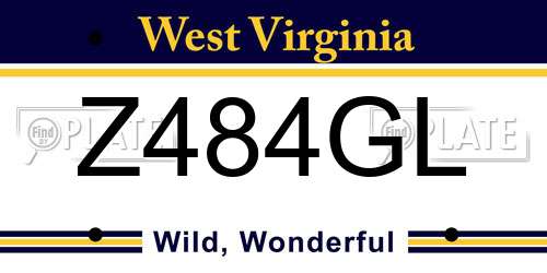 Z484GL West Virginia License Plate