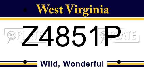 Z4851P West Virginia License Plate