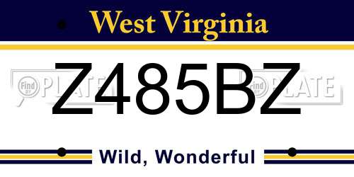 Z485BZ West Virginia License Plate