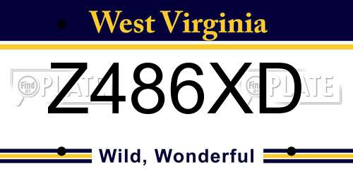 Z486XD West Virginia License Plate