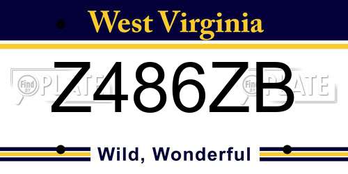 Z486ZB West Virginia License Plate