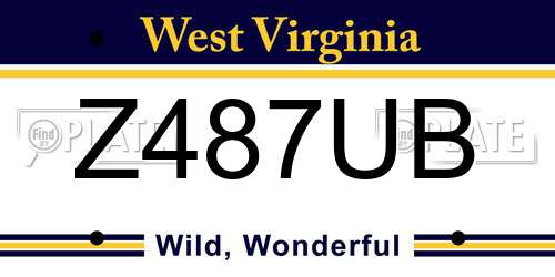 Z487UB West Virginia License Plate