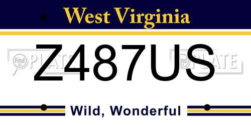 Z487US West Virginia License Plate