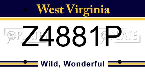 Z4881P West Virginia License Plate