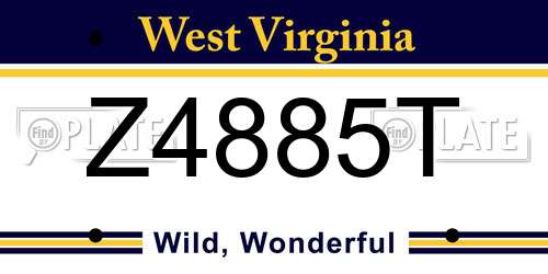 Z4885T West Virginia License Plate