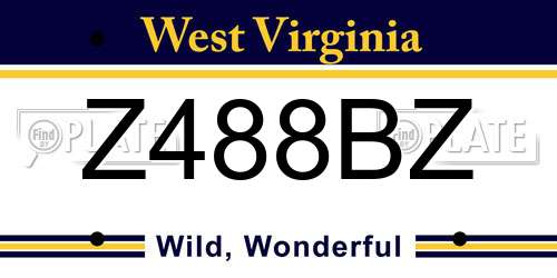 Z488BZ West Virginia License Plate
