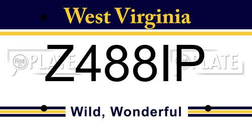 Z488IP West Virginia License Plate