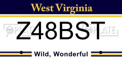 Z48BST West Virginia License Plate