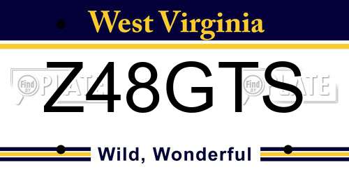 Z48GTS West Virginia License Plate