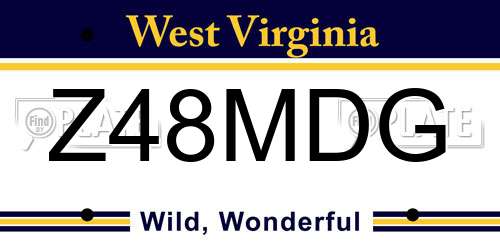 Z48MDG West Virginia License Plate