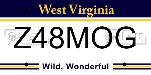 Z48MOG West Virginia License Plate