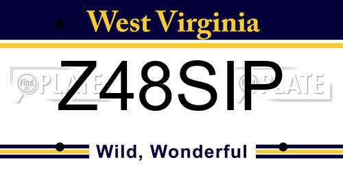 Z48SIP West Virginia License Plate