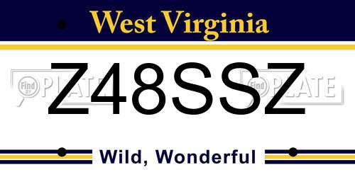 Z48SSZ West Virginia License Plate