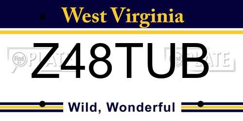 Z48TUB West Virginia License Plate