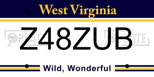 Z48ZUB West Virginia License Plate