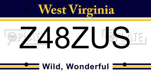 Z48ZUS West Virginia License Plate